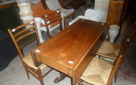 Wooden Drop Leaf Table & 4 Chairs