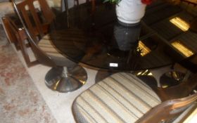 60/70's Style Glass Table With 4 Chairs