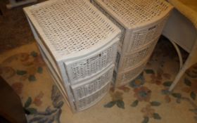 2 Three Drawer Wicker Bathroom Units