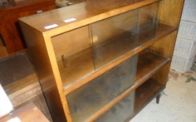 Oak & Glass Fronted 1950's Bookcase