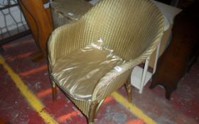 Gold Sprayed Wicker Chair