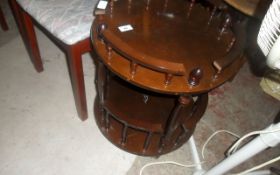 Wooden Round Drinks Trolley