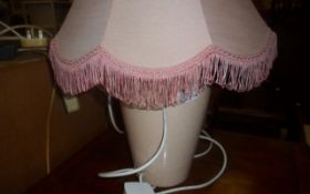 Pink Ceramic Lamp Base With Shade