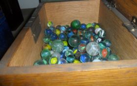 Wooden Box With Number Of Marbles