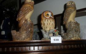 Three Owl Statues