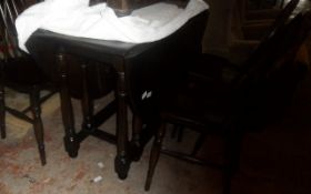 Dark Wood Drop Leaf Table with 4 chairs
