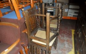 4 Carved Wooden Chairs