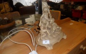 Carved Lamp Base With Shade