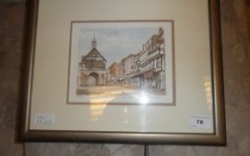 Framed Picture Of Bridgnorth High Street
