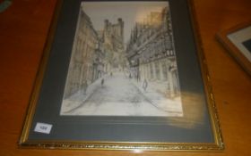 Framed Drawing Of St Werburgh St, Chester