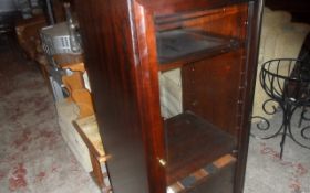 Dark Wooden Glass Fronted Entertainment Unit