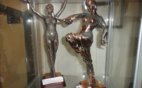 Two Bronze Statues Of Ladies