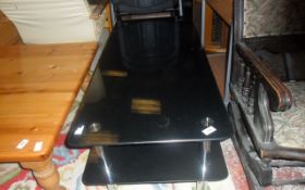 Black Glass Rectangular Coffee Table