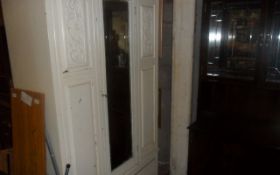 Large White Painted Wooden Wardrobe