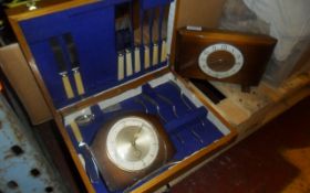 Canteen Of Cutlery & 2 Mantle Clocks