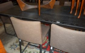 Modern Black Table & 6 Chairs