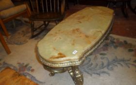 Onyx Topped Coffee Table With Brass LEgs