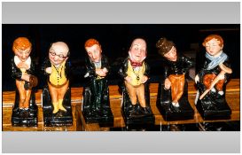Collection Of Six Royal Doulton Figures, Comprising Mr Pickwick, Mr Micawber, Tiny Tim, Alfred