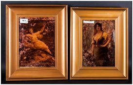 Two Framed Chrystoleums Depicting Young Maidens, 1 Signed And Dated 1895. 10 x 7 Inches, Broad