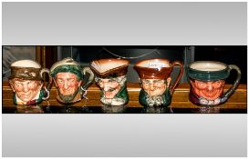 Five Royal Doulton Small Character Jugs Comprising Paddy, Auld Mac, Dick Turpin, Tony Weller & Old
