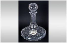 Waterford - Quality Cut Crystal Alana Ships Decanter ' Lismore ' Pattern. Waterford Mark to Base.