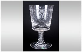 Stuart - Cut Crystal Limited and Numbered, York Minister Goblet. Date 1972, Number 96 of 500 Pieces.