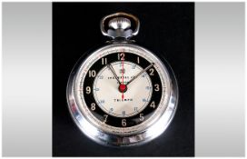 Ingersoll Triumph - Vintage Chrome Cased Open Faced Pocket Watch. Black Chapter Ring, Serviced and