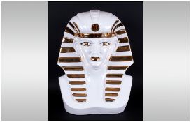 Tutankhamun Modern Ceramic Bust - Approx 14 inches in height.