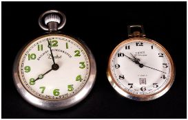 Duke Railway Timekeeper Pocket Watch, with Luminous Numbers / Marker and Sunburst Back. c.1950's +