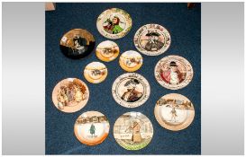 Collection Of 12 Royal Doulton Series Ware Plates, Comprising Mr Micawber, Dick Swiveller, D6278 The
