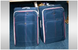 Pair Of Antler Navy Blue Large Suitcases