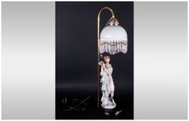 A Stylish 20th Century Hand Finished and Painted Figural Table Lamp, From The Juliana Collection,