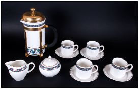 Royal Stafford Shand Kydd 11 Piece Coffee Set, Comprises 1 Coffee Pot, 4 Cups and Saucers, 1 Milk