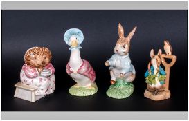 Royal Albert Beatrix Potter Figures, 1. 'Jemima Puddleduck', 2. 'Peter Rabbit', 3. 'Mrs Tiggy Winkle