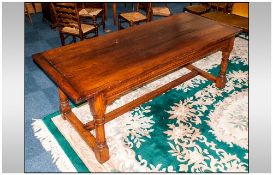 Large Reproduction Bespoke Draw Leaf Oak Refectory Table, In The Georgian Style, with a Three