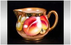Royal Worcester Fruit Painted (Grapes And Peaches) Miniature Jug, Height 33mm.