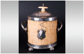 A Victorian Ivory and Plated Caddy. Possibly a Colonial Item Brought Back From Africa by an