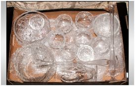 Assortment of Glass Ware including sundae dishes, glasses, jug, bowls, glasses etc