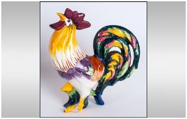 Wedgwood & Co Hand Painted and Rare Cockerel / Rooster Figure. c.1908-1925. Height 8.5 Inches.