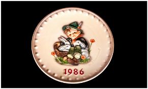 M. J. Hummel 16th Annual Plate, Date 1986 ' Playmates ' Number 279. Hand Painted and Hand Crafted.