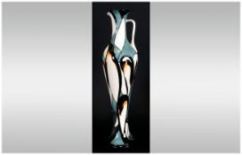 Moorcroft Modern Quality Slimline 'Penguins' 139/12 Vase/Ewer Designer Kerry Goodwin, Date 2007.