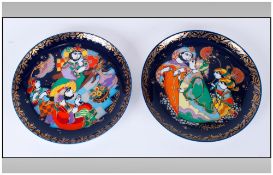 Rosenthal Studio Line Fine Pair of Porcelain Circular Wall Plaque, ' Sinbad The Sailor ' Series. c.