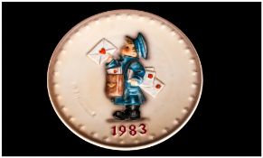 M. J. Hummel 13th Annual Plate, Date 1983 ' Postman ' Number 276. Hand Painted and Hand Crafted,