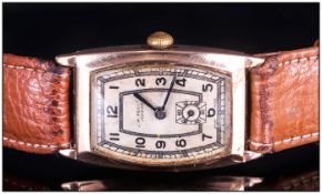 9ct Gold Cased Mechanical Wrist Watch. Hallmark London 1949, By J.W.Benson - London with Original