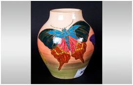 Dennis China works Vase ' Butterflies ' Design. Designer Sally Tuffin. Date 1995. Height 5 Inches,