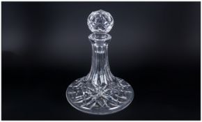 Waterford - Quality Cut Crystal Small Ships Decanter ' Lismore ' Pattern, with Early Waterford