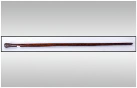 HMS Foudroyant/Nelson Interest Oak Walking Cane With Embossed Copper Terminal/Handle. Depicting