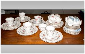 Royal Albert 'Tranquility' Bone China Part Teaset comprising cups, saucers, side plates and sugar