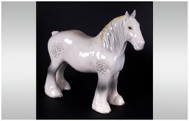 Beswick Horse Figure ' Shire-Mare ' Grey Colour way. Model Num. 818. Designer A. Gredington.