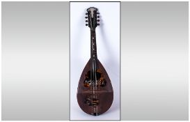 Late 19th Early 20thC Italian Mandolin, Rosewood Bowlback,  Paper Label Reads L Romano &